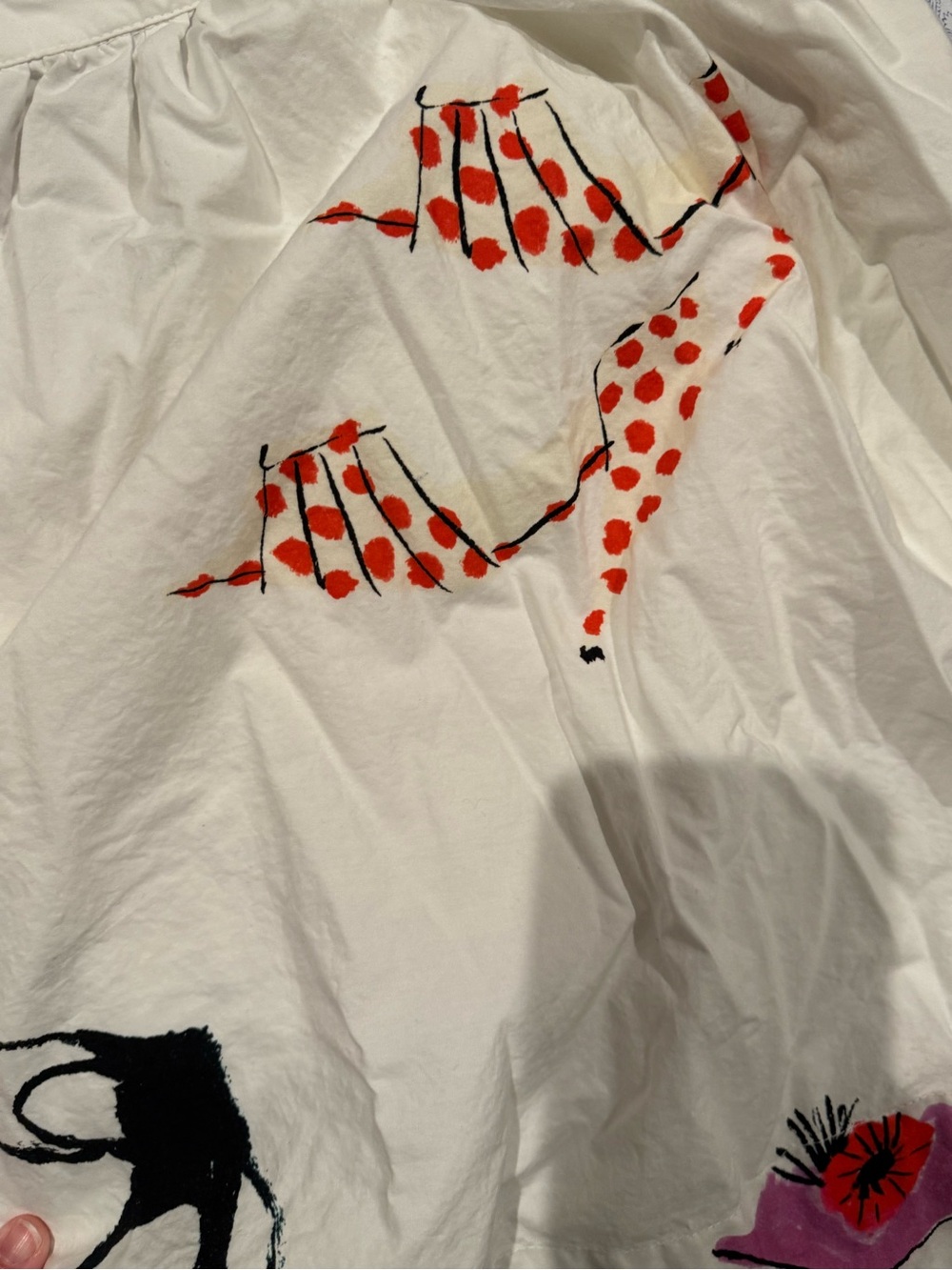 Anthropologie shoe whimsical print Skirt 2X - Picture 6 of 7